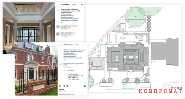 План перестройки особняка Somerlese и готовый дом в Instagram архитектурной фирмы Christopher Tredway Architects